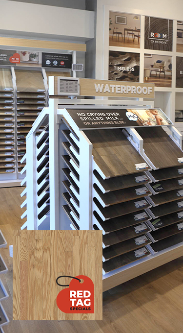 Beautiful waterproof flooring displays in showroom